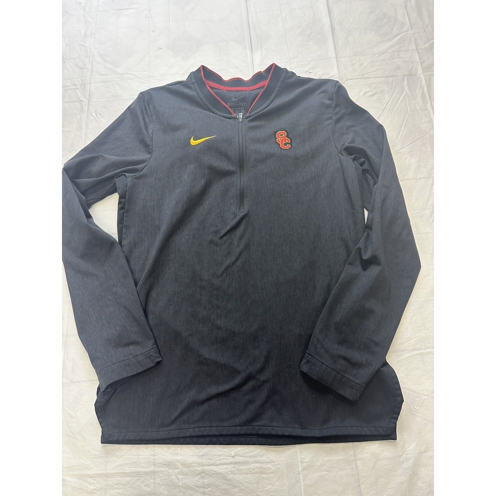 University Southern California USC Black Nike Dri-fit Pullover Quarter Zip Small